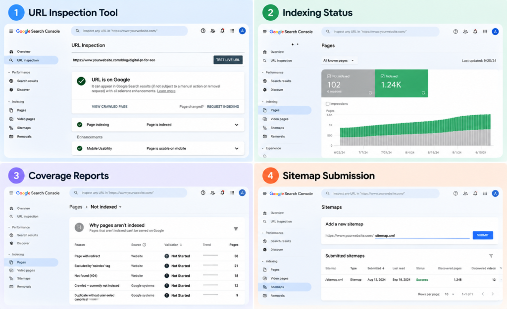 Google Search Console indexing status and technical SEO monitoring

